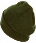 Skullies & Beanies Thick Plain Knit Beanie Slouchy Cuff Toboggan Daily Hat Soft Unisex Solid Skull Cap - Olive - C418KN588CW ...