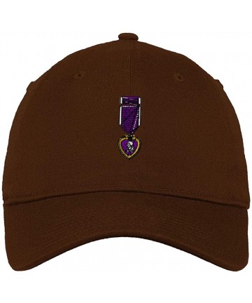 Baseball Caps Custom Low Profile Soft Hat Army Military Purple Heart Embroidery Veteran Cotton - Brown - C718QQ6T494 $27.51