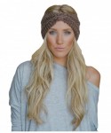 Headbands Women's Bowknot Design Winter Warm Twist Knitted Wool Headgear Crochet Headband Head Wrap Hairband(Khaki) - Khaki -...