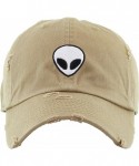 Baseball Caps Vintage NASA Insignia Dad Hat Collection Baseball Cap Polo Style Adjustable Worm - (7.4) Khaki Alien Vintage - ...