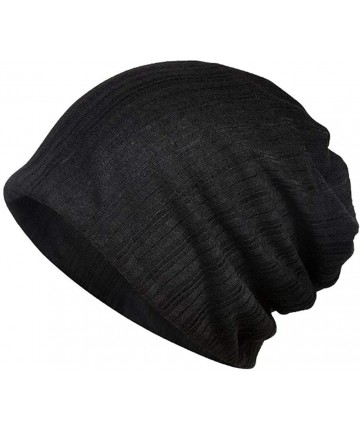 Skullies & Beanies Cotton Fashion Beanies Chemo Caps Cancer Headwear Skull Cap Knitted hat Scarf for Women - E-black - CJ18S7...