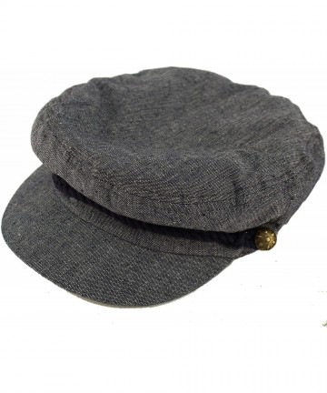 Newsboy Caps Men's Summer Cotton Greek Fisherman Sailor Fiddler Driver Hat Flat Cap - Denim - CK18DNLXMC4 $16.67