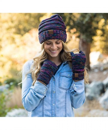 Skullies & Beanies Exclusives Oversized Slouchy Beanie Bundled with Matching Lined Touchscreen Glove - Four Color Mix - 31 - ...