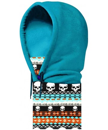 Balaclavas Balaclava Ski Mask - Wind-Resistant Thicken Warm Neck Face Mask Winter Outdoor Hood - Blue-maya Skeleton - CK12NYX...